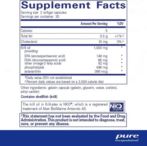 Pure Encapsulations Krill-Plex | Supports Menstrual Comfort, Heart Health, Joint Support, Cognitive Function and Skin Health | 60 Softgel Capsules in Saudi Arabia