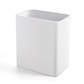 Cesun Small Bathroom Trash Can 2.1 Gallon Wastebasket, Modern Metal Garbage Can Office Waste Basket, White Stainless Steel Trash Bin for Bedroom, Home Office, Toilet, rv, Near Desk, Under Sink.