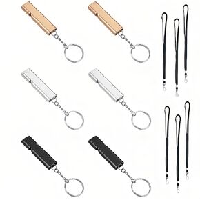 6 قطع من صفارات الإنقاذ الطارئة، مع سلسلة مفاتيح قصيرة للتنزه في الهواء الطلق، وركوب القوارب وصيد الأسماك، وإشارة إنقاذ الأطفال، صفارة نجاة ثلاثية الأنبوب مزدوجة in Kuwait