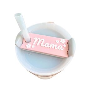 40 oz Stanley Topper Mama Name plate Name Tag (Pink)