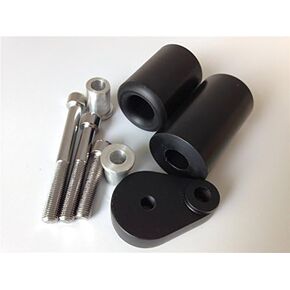 SMT-No Cut Frame Slider Protector Compatible With 2007 2008 Kawasaki Ninja Zx-6R Zx6R Black [B00RUELFG2]