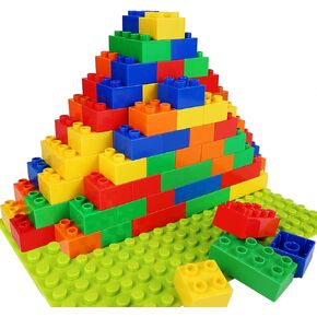 aotipol Building Blocks for Kids Toddlers Including a Baseplate, 101-piece Large Classic Building Bricks Set for Kids of All Ages, Basic STEM Toys Gift, Compatible with All Major Brands