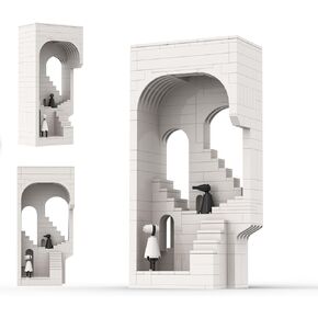 Building Blocks Bricks Set- an Artistic Shape of The Building Blocks Toy Artworks, Pure White Art toy-207pcs Building Blocks Best Gifts for The Desk Art Decoration