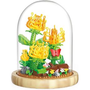 Flower Bouquet Building Set, Micro Bricks Building Blocks Artificial Flowers, DIY Home Decoration, 670 Pieces Botanical Collection Building Toys for Adult Kids Gift, Cactus