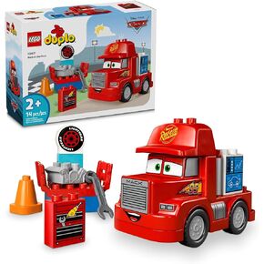LEGO DUPLO Disney and Pixar’s Cars Mack at The Race Construction Set, Toddler Toy for Boys and Girls, Car Toy for Kids to Learn Through Play, Buildable Red Hauler Truck from The Cars Movie, 10417