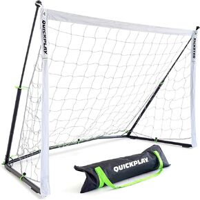 QUICKPLAY Kickster Elite Portable Soccer Goal | Integrated Weighted Base for Training on Turf, Hard Floors or Grass | Sizes 5x3', 6x4', 12x6', 16x7', & 3x2M [Single Goal]