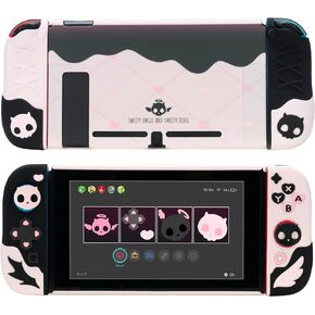 GeekShare Protective Case for Switch 2017,Anti-Scratch Slim Cover Case Compatible with Nintendo Switch Separable Soft Silicone Shell with 2 Thumb Grip Caps- Sweetheart Skull