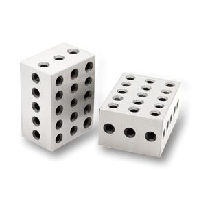 Pair of Ultra-Precision 2x3x4-Inch Parallel Blocks 23 Holes 3/10,000ths Precision