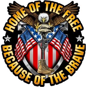 2 pcs Home of The Free Because of The Brave Sticker Decal, Flag American Sticker Patriotic Bumper Car Sticker