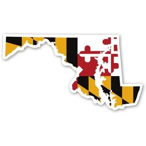 STICKY DUDE | Maryland USA State Solid Sticker Vinyl Waterproof 5" | Yeti Cup Cooler Box Decal Car Laptop Wall Window Bumper