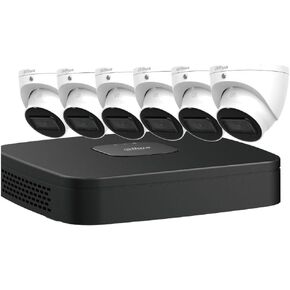 Surveillance Network System Package: 8CH NVR with 8 Built in POE and 2TB HDD Included Plus 6pc * 4MP@30FPS 2.8mm Fixed Turret IP Camera for Dahua N484L62A