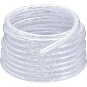 MECCANIXITY 1" ID x 1 1/4" OD 50 Ft PVC Tube Braided Reinforced Tubing Flexible Hose Pipe Clear Vinyl Tubing High Pressure Flexible Plastic Tube