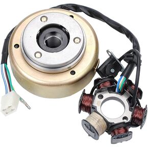 6 coil Stator + Flywheel Roller Magneto Flywheel Stator Ignition Plate for 90cc 110cc 125cc Pit Pro Quad Dirt Bike ATV motorcycle engine parts