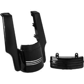 Motorcycle Vivid/Glossy Black 5" Rear Fender Extension Stretched Filler For Harley Touring Street Glide Road Glide Electra Glide Road King 2009-2023