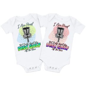 Funny Disc Golf Baby Shirt Onesie Bodysuit or Toddler Kids T-Shirt Dad Daddy Fathers Day Gift Christmas Little Girl Boy Outfit DISCPROOFSS (6 Kids XS Short Sleeve Tee, Green-ish)