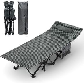 IKARE Folding Camping Cot for Adults,Extra Wide Sleeping Cot with Carry Bag,Oversized Camping Bed Support 900Lbs Portable for Outdoor Camping/Office/Home in Kuwait