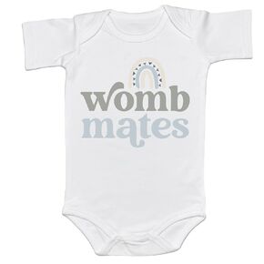 Twin Baby Onesies Boy and Girl Womb Mates Rainbow Cute Multiple Birth Babywear New Life Born Together Sibling Shirt (0-6 Months, Pink-Bodysuit)