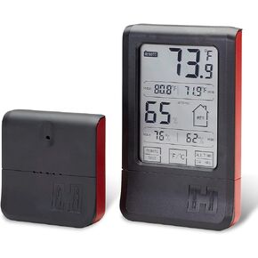 Hornady Wireless Hygrometer, 95907 - Includes a Remote Base & Digital Touchscreen Display to Monitor Temperature & Humidity - Ideal Room Hygrometer for Gun Safes & Cabinets, Closets, Workbench & More