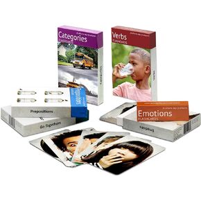 Feelings and Emotions, Prepositions, Verbs, Categories and Go Togethers Flash Card Pack | Vocabulary Builder | Speech Therapy Materials | Autism Learning Materials | ESL Teaching Materials