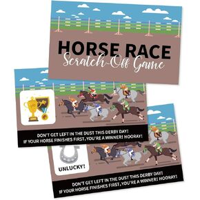 44PCS Kentucky Horse Derby Party Supplies Game - Horse Racing Scratch-Off Cards
