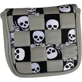 Putter Cover Funny Skull Golf Square Mallet Putter Head Cover Headcover Magnetic - Premium Golf Club Cover – Stylish Golf Headcover for Mallet, Golf Gifts for Him…