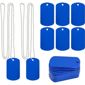 StayMax Aluminum Blank Tags Stamping Blanks Dog Metal Tags Engraving Blanks with Necklace Chain 25 Set (Black)