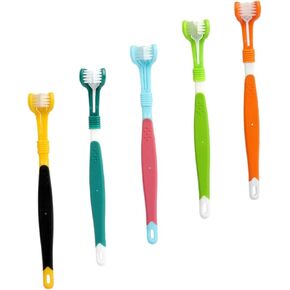Dog Dental Toothbrush Kit, 3-Sided Design, Battery Powered, Assorted Colors, Unisex Adults
