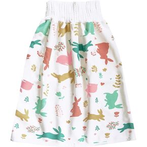 Waterproof Diaper Skirt for Baby Toddler Bed Wetting Training Diaper Shorts for Boys and Girls Night Time (Rabbit) - M