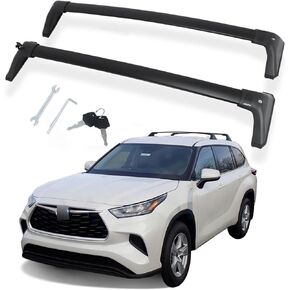 Lockable Roof Rack Cross Bars Fit for 2020-2024 Toyota Highlander L & LE & Hybrid LE & Hybrid LE Nightshade (Model Without Factory Side Rails)