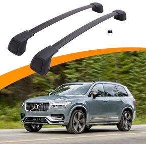 Snailfly Upgraded Crossbars Fit for 2015-2024 Volvo XC90 Lockable Roof Rack Cross Bars Cargo Accessories, Work for Flush Side Rails
