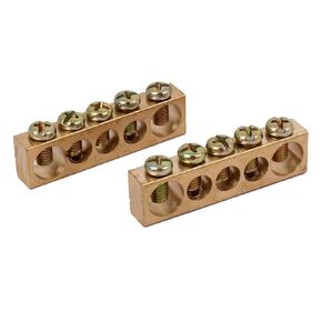 uxcell 5 Positions Electric Wire Screw Terminal Ground Copper Neutral Bar 2pcs