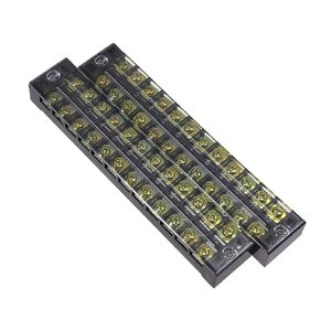 uxcell Dual Rows 12 Positions 600V 25A Cable Barrier Block Terminal Strip TB-2512L 2 Pcs