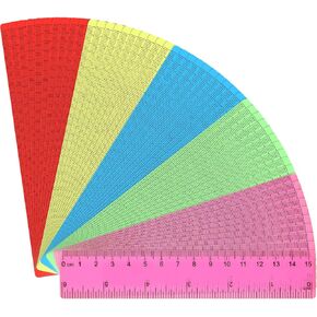 50 Pcs 6 Inch Rulers Assorted Colors Clear Plastic Ruler Straight Rulers for Kids Ruler with Inches and Centimeters for Students School Supplies Office Home Use