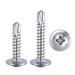 ZAMBASE（100pcs） Crosshead #8×1/2"for Sheet Metal Self-Tapping Screws 410 Stainless Steel Truss Head High-Strength Quick Tapping Screws (Silver #8x1/2)