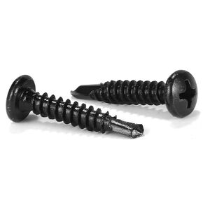 #8 x 1/2" Sheet Metal Screws 100Pcs 410 Stainless Steel Pan Head Tek Screws Fast Self Tapping Screws Black Oxide by SG TZH