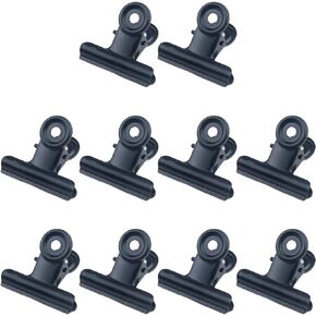 20 Pcs Colored Bulldog Paper Clips, 1.5 Inch Metal Mini Binder Clips Money Clamps for Tags Bags, Shops, Office and Home Kitchen- Black