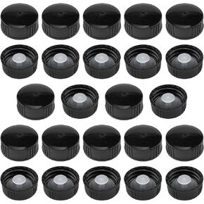 Yocimango-28MM Black Phenolic Resin Covers Polyethylene Seal Screw Covers For Daily Use Chemicals, Food, Cosmetic Bottles And Industrial Uses -24PCS