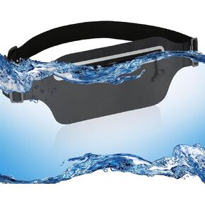 Waterproof Fanny Pack Women for Swimming Running Belt Bag Men Waist Bag Kids, Slim Hiking Waist Pack GYM Runners Exercise Workout Beach Kayaking Water Sports Dry Bags Cell Phone Pouch Black