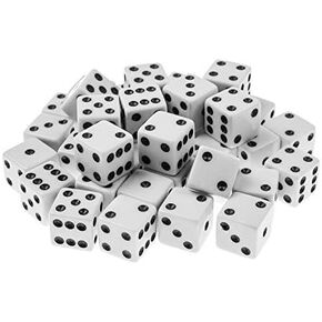 100 Pack Standard Game Dice 16mm (Black)