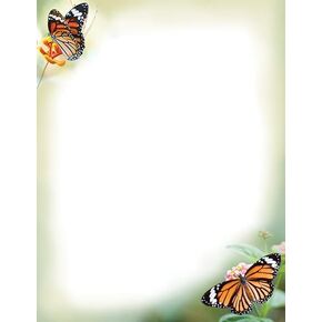 Great Papers! Monarch Butterflies Letterhead, for Invitations, Announcements and Personal Messages, Printer Friendly 8.5" x 11", 50 Pack (2023065)