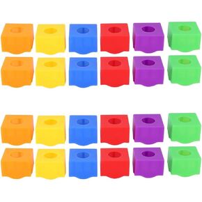 Alomejor 24PCS Durable Billiard Chalk Storage Holder Plastic Portable Multi Color Billiard Pool Cue Chalk Holder Billiards Accessories