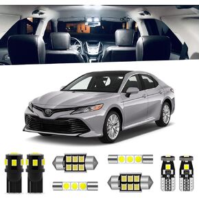 14pcs Camry LED Interior Light Kit for Toyota Camry 2007 2008 2009 2010 2011 2012 2013 2014 2015 2016 2017 2018 2019 2020 White Interior LEDs Package + License Plate Lights, Install Tool