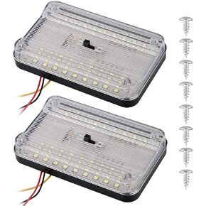 2-pack DC 12V 36 LED Car Truck Vehicle Auto Dome Roof Ceiling Interior Light Lamp White With On/Off Switch for Cars Vans Camper Vans & Taxis