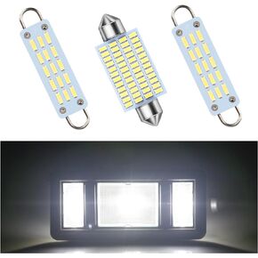 LED Interior Map Dome Light Bulbs Replacement Compatible with K1500 K2500 C1500 C2500 1988-2000, Chevy Silverado GMC Sierra 1988-1998 Pickup 6000K White, 2 Map + 1 Dome LED Lights