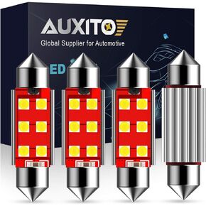 AUXITO 578 LED Bulb 41mm 42mm 212-2 211-2 578 Festoon LED Bulbs CANBUS Error Free 6-SMD 3030 Chipsets 6000K Xenon White Replacement for Car Interior Map Dome Courtesy License Plate Lights (Pack of 4)