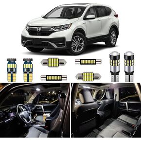 White LED Interior Lights Kit for Honda CR-V HR-V 2013 2014 2015 2016 2017 2018 2019 2020 2021 Super Bright 6000K Interior LED Light Bulb Package + Install Tool