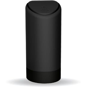 Mini Car Trash Can Garbage Bin, Small Silicone Waste Container with Lid Fit in Side Door Cup Holder, Leakproof Portable Rubbish Dustbin for Vehicle, Home, Office, Bedroom, Kitchen (Black)