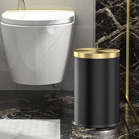 Stainless Steel Trash can,Bathroom Trash can with lid，Small Trash Can with Flipping Lid, 2.4gallon,Garbage cans for Kitchen，Living Room. Metallic Gold (Single) in Kuwait
