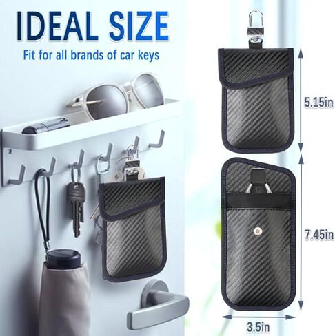 عبوتان من حقيبة فاراداي لمفتاح فوب، وواقي مفتاح فوب RFID، وحقيبة فاراداي للمفاتيح الذكية دائمًا على المفاتيح، والإلكترونيات الصغيرة، وأمان المركبات المضادة للسرقة، وحجب الإشارة in Kuwait