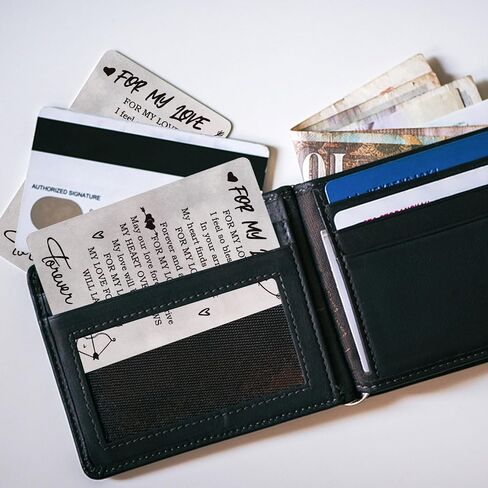 Wallet Card，Metal Engraved Wallet Insert Card（I LOVE YOU FOREVER), Metal Gift Card for Him or Her, Anniversary Card for Wedding, Birthday and Valentine's Day in Saudi Arabia